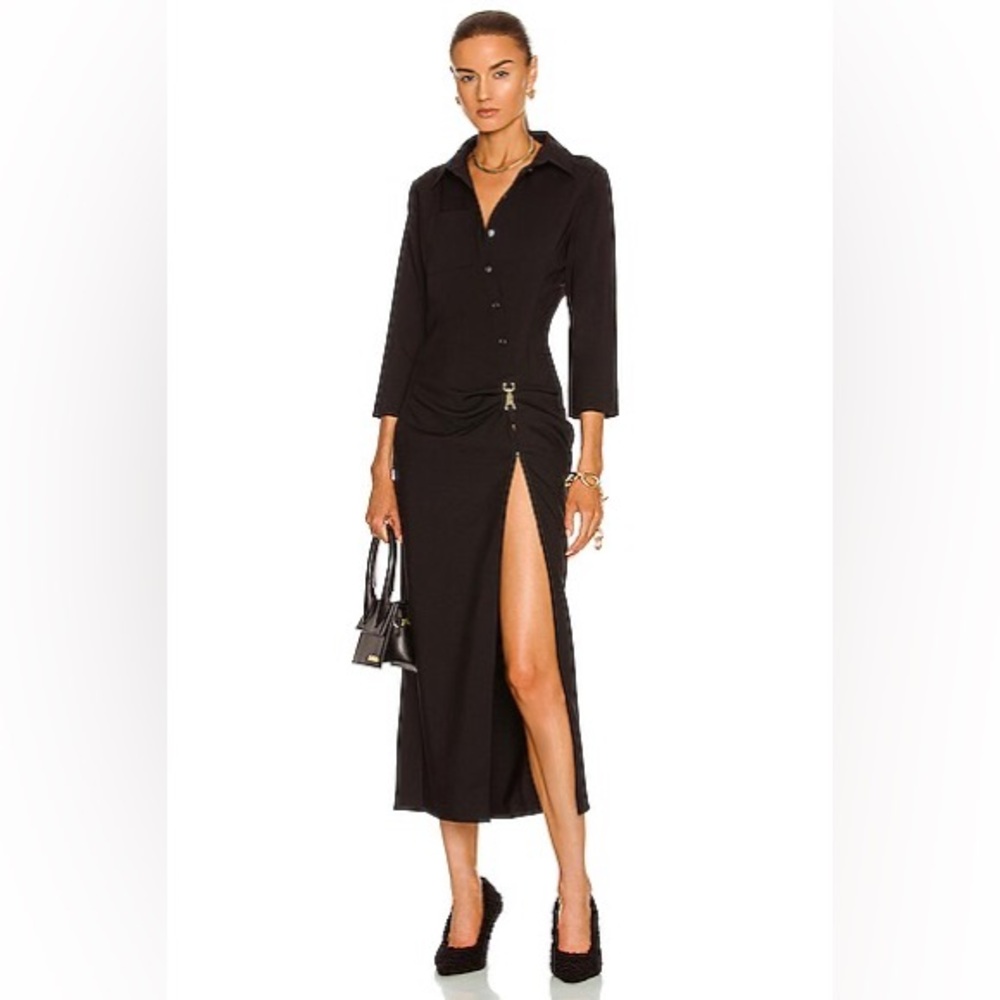 NWT Jacquemus ‘La Robe Jocou’ Midi Shirt Dress Tan/Beige FR44/ US12 $840 Retail - Picture 6 of 14